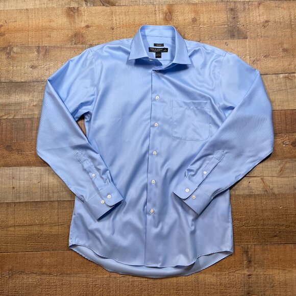 Pronto Uomo Blue Non-Iron Dress Shirt size 16 (34/35) - Picture 1 of 3